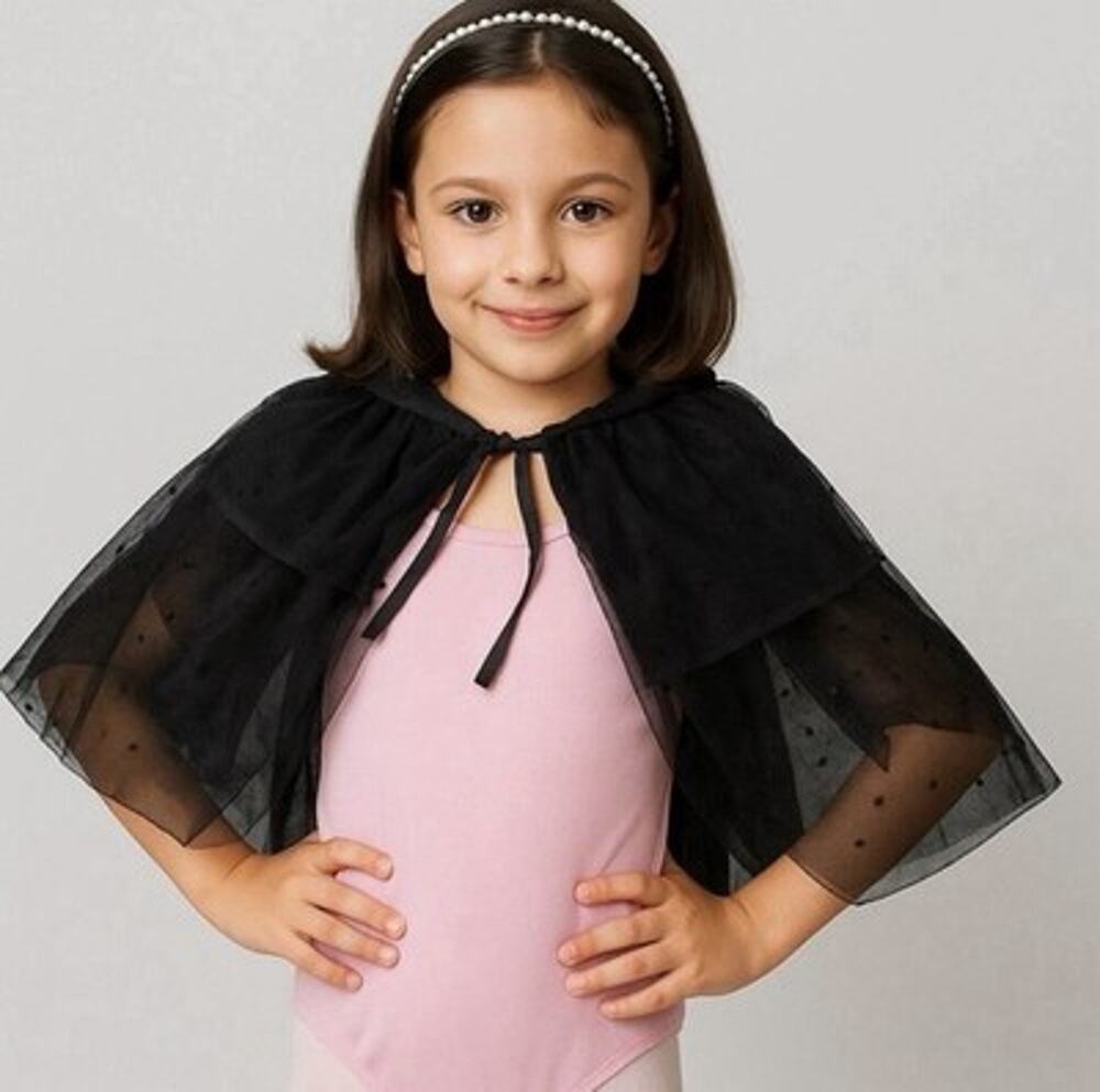 Black Tulle Capelet Kids Costume Accessory Horizon Group USA Ages 3+